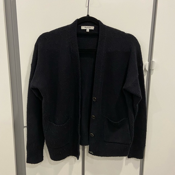 Madewell - Short Kent Ex-Boyfriend Cardigan - Black - Size XXS - Picture 3 of 5